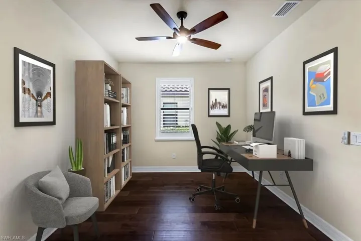 Den virtually staged