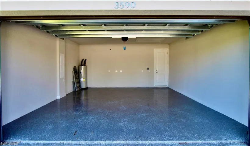 Garage with water heater