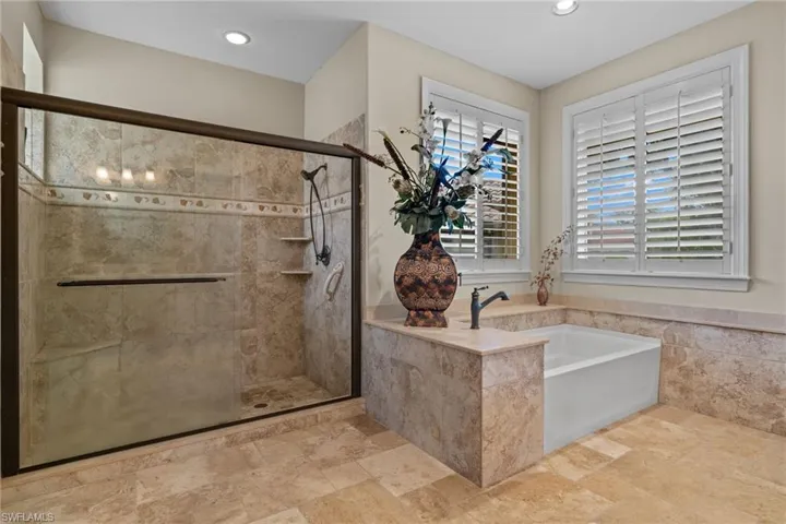 Bathroom with independent shower and bath