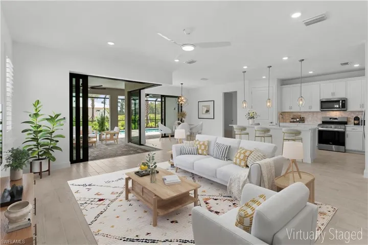 Large open area virtually staged