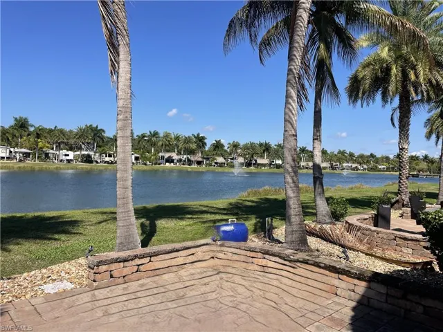 View of patio featuring a water view