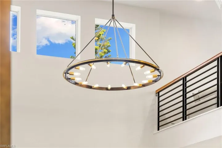 Detailed view of a chandelier