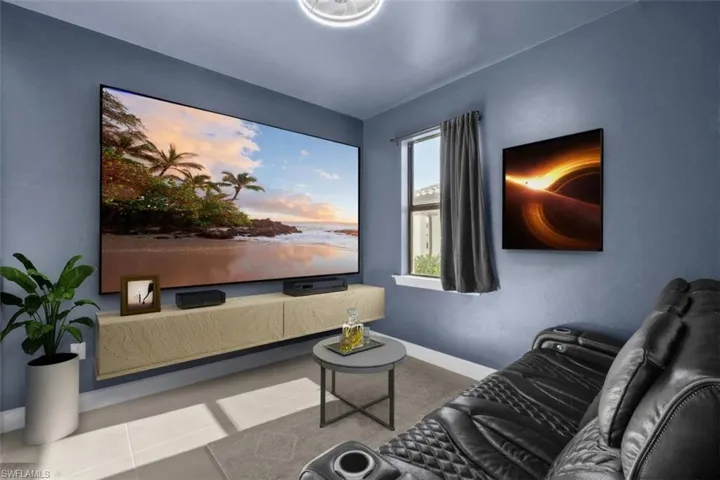 5th Bedroom, Currently  Media Room (1st floor)