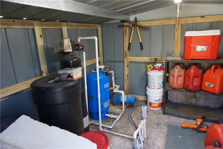 Shed houses the well equipment and generator