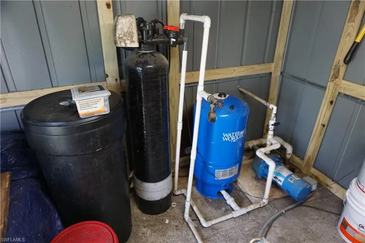 Well equipment with water softener, and a newer pump and pressure tank