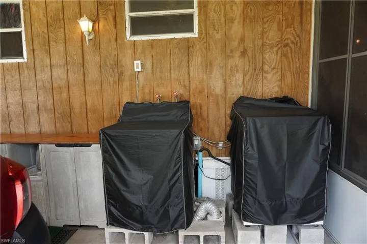 Owners have laundry outside on the carport, but there is also hookups inside the home in the hall closet if you wanted to put it back in there