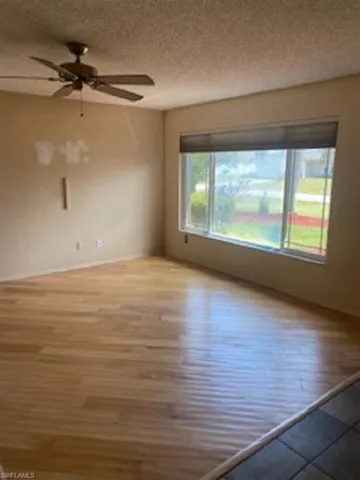 Hard wood floor living room.