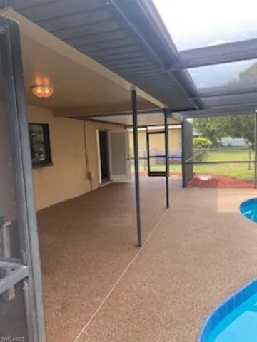 Large extended river rocked lanai perfect for entertaining.