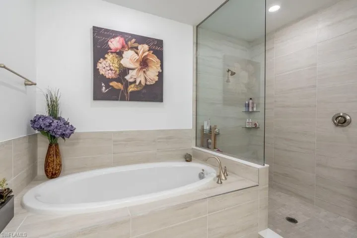 Primary separate tub and shower