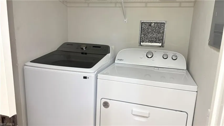 Laundry area with independent washer and dryer