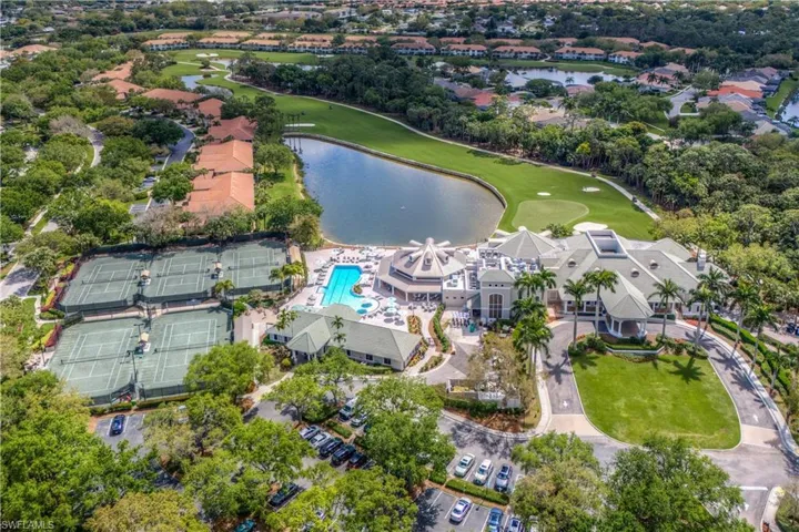 Bird's eye view of the country club.