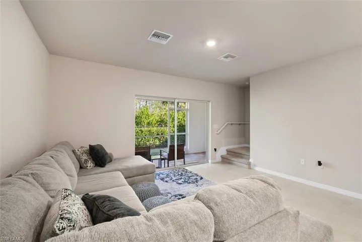 View of tiled living room