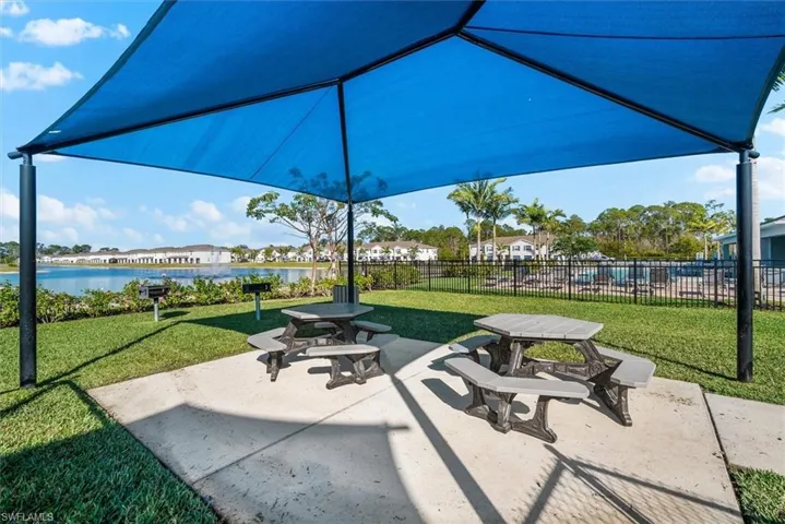 View of patio featuring a water view