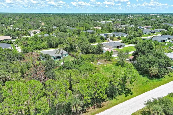 Aerial perspective of suburban area