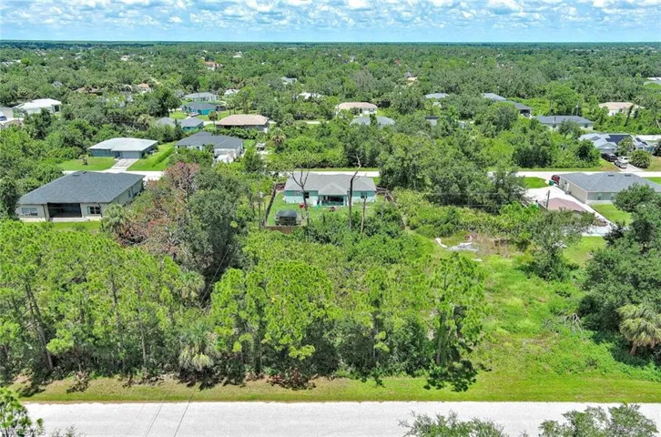 Aerial view of residential area