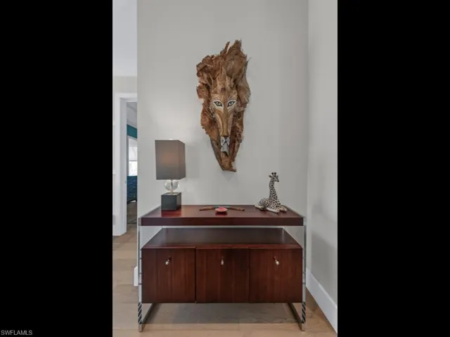 Bathroom with hardwood / wood-style flooring