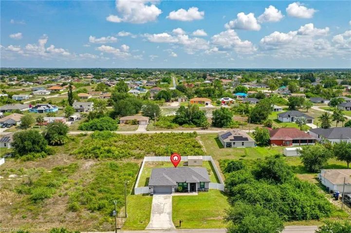 Aerial view of residential area