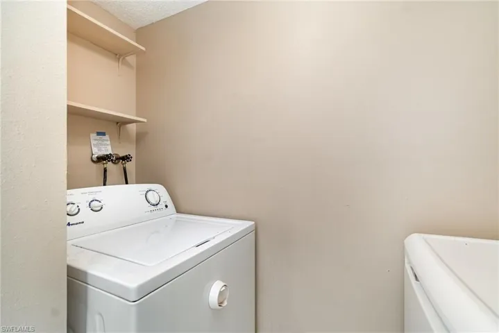 Laundry is located in the downstairs bathroom.