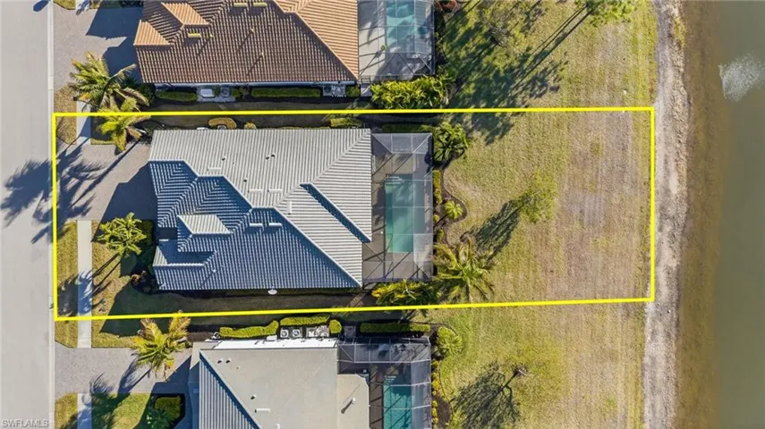 Aerial view of property's location with property parcel outlined