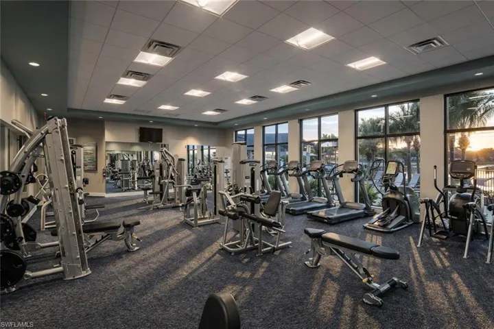 Gym with a drop ceiling