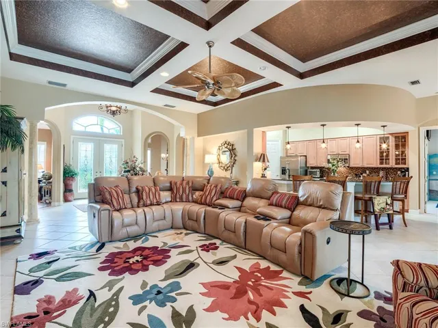 View of open living and kitchen area