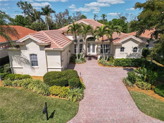 Long paver stone driveway