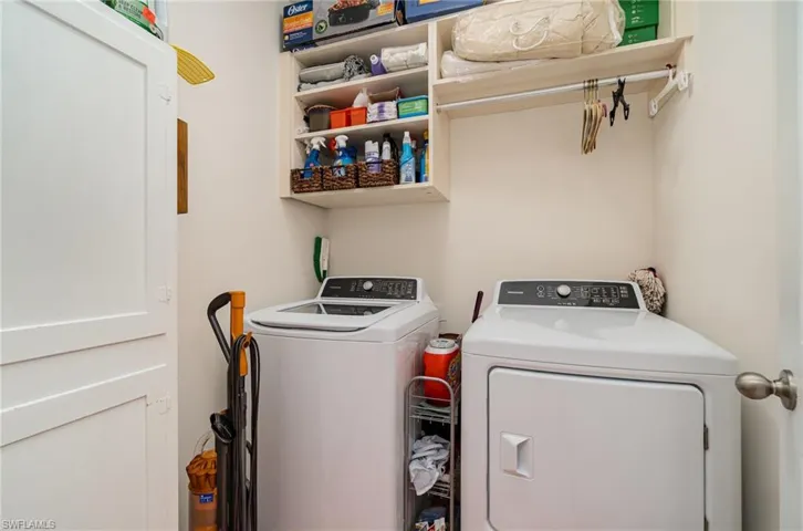 Clothes washing area with separate washer and dryer
