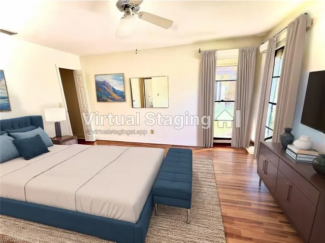 This bedroom is virtually staged