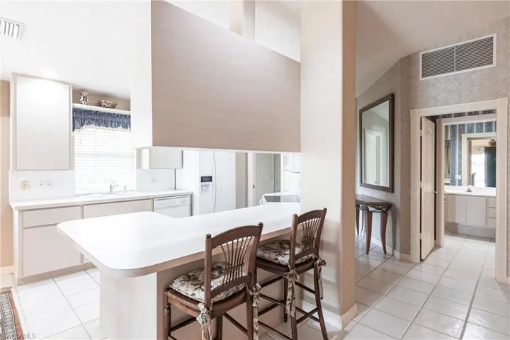 Counter space for sitting.