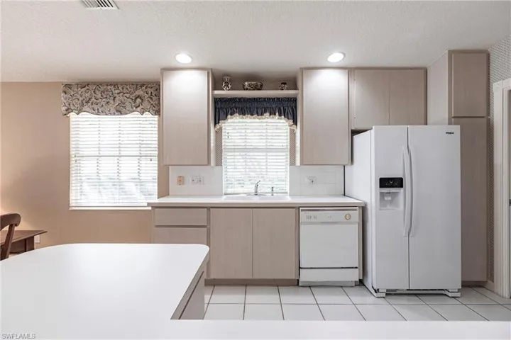 Bright kitchen with east facing windows.