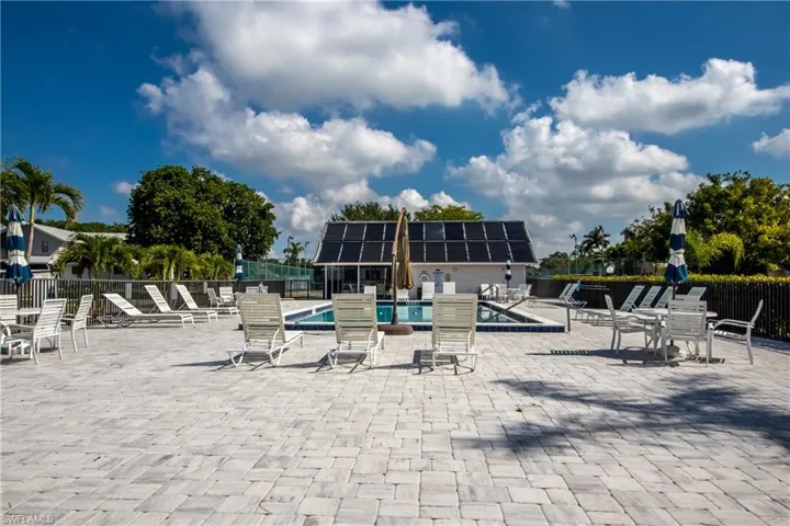 View of swimming pool with a patio