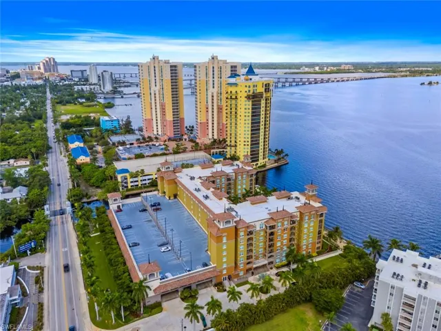 View of urban area with a nearby body of water
