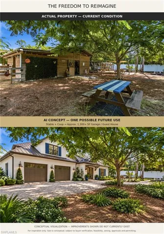 Fresh eggs each morning, horses in your backyard, expansive outdoor entertaining spaces and every modern luxury imaginable!OR - The land is cleared to build your dream guest house!!!!