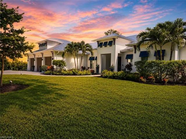 The front elevation delivers casted dawn and dusk lighting with painted skies nightly.