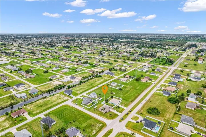 Aerial perspective of suburban area