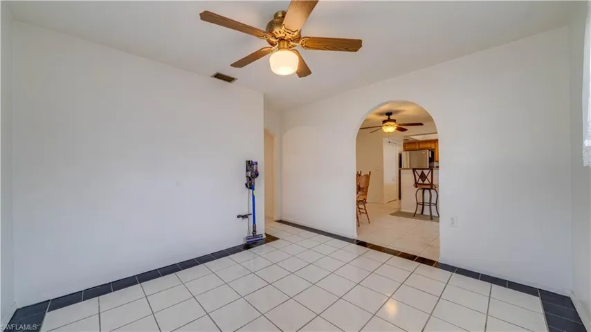Den or flex space view into Kitchen
