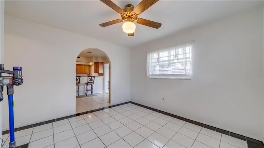 Den or flex space view into Kitchen