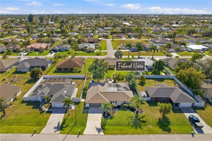 Aerial view of residential area