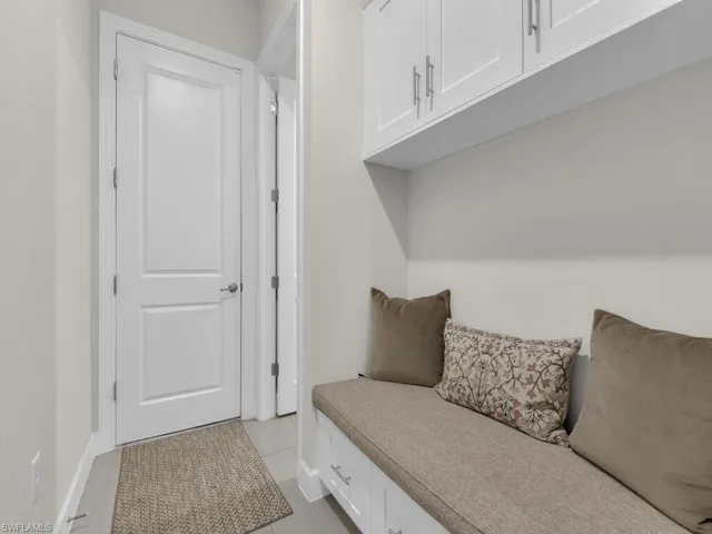 Catch-All @ Garage Entry with built-in & custom cabinetry