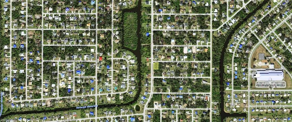 Aerial map of property and surrounding area