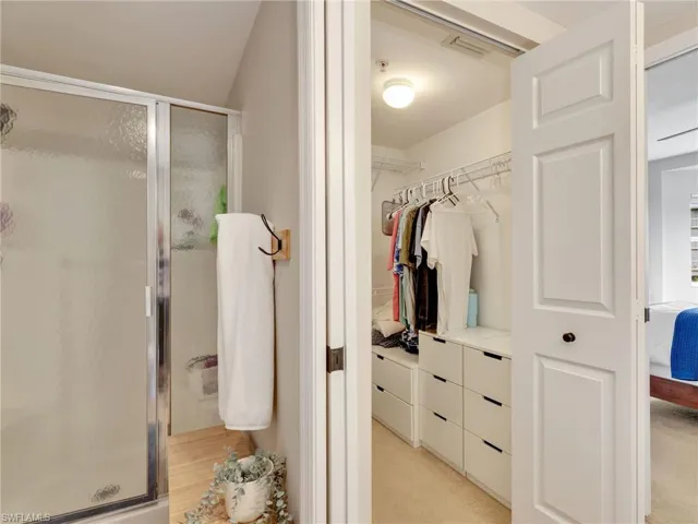 Primary Bathroom Shower and Walk-In Closet