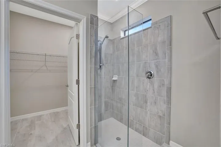 Walk in closet and shower