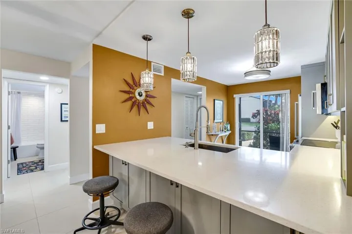 Kitchen bar with stools