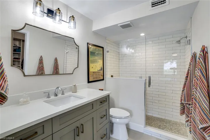 Master Bathroom with vanity and walk in shower