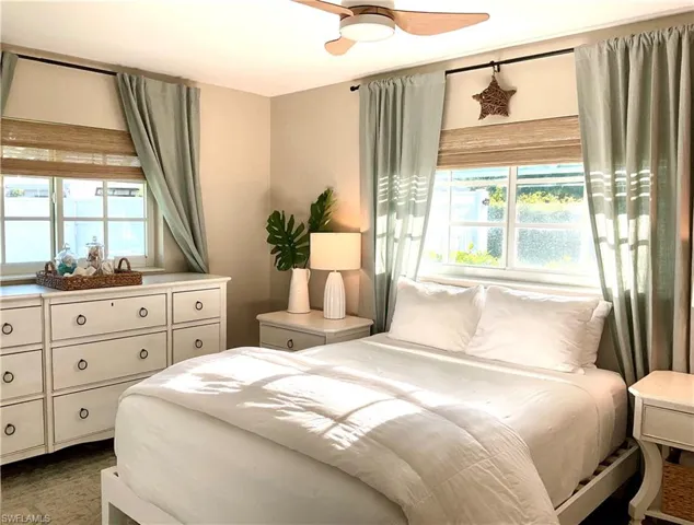 Bedroom with a ceiling fan