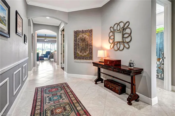 Hall with crown molding