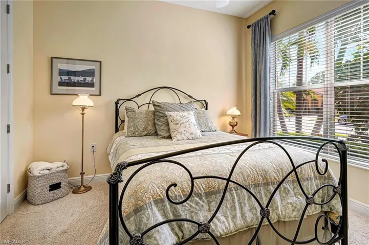 Bedroom with carpet flooring