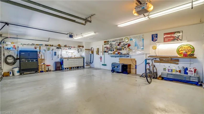 3 car garage with work area