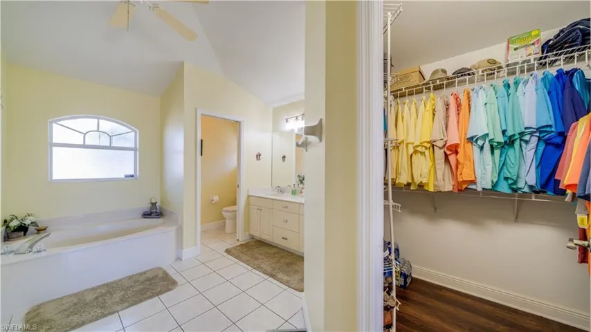 Primary bathroom and walk in closet