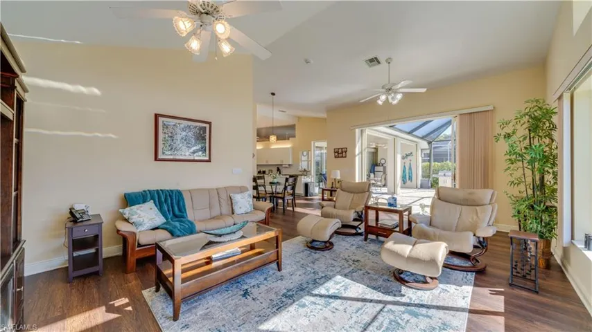 Family room with sliders opening onto the lanai